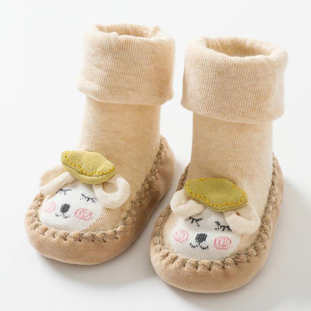 Bebek Yer Çorapları Kaymaz Deri