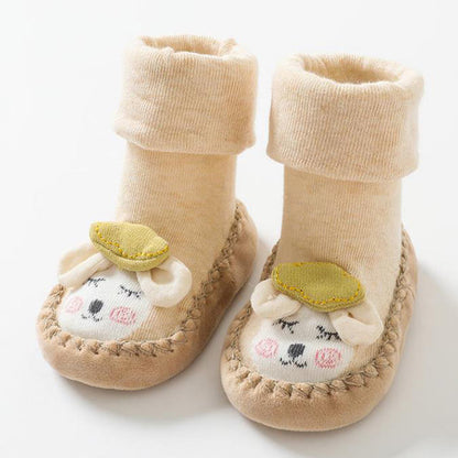 Bebek Yer Çorapları Kaymaz Deri