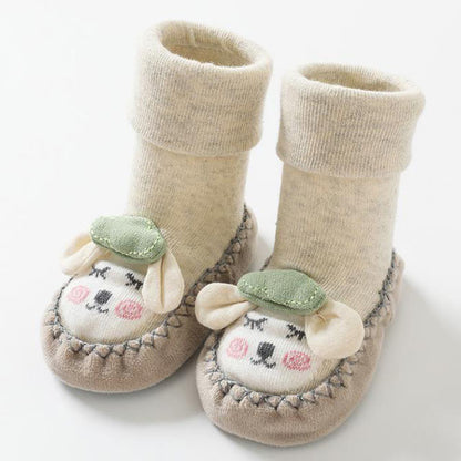 Bebek Yer Çorapları Kaymaz Deri